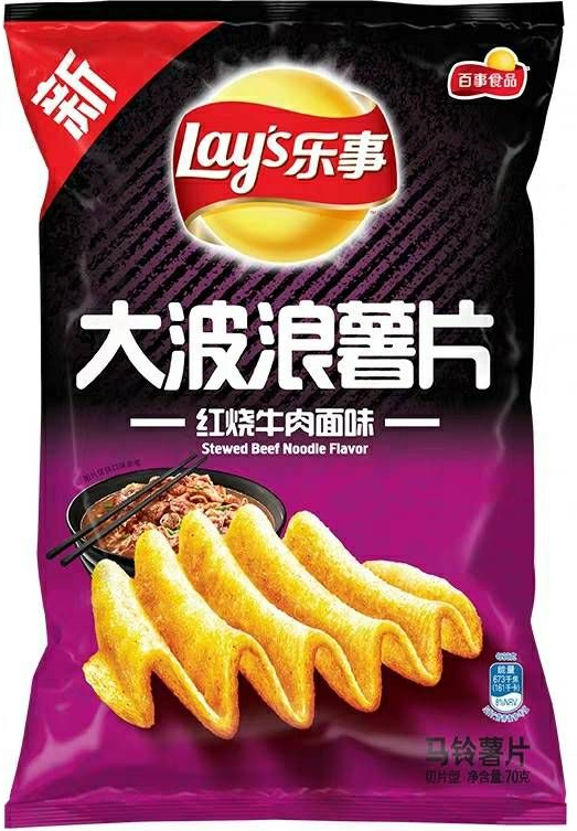 Lay's乐事大波浪薯片 红烧牛肉面味 70g